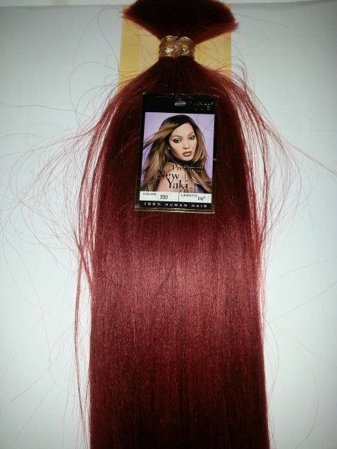 Human hair tangle-free premium new yaki bulk straight for braiding; 16inch image 1