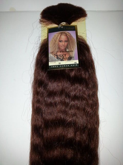Human hair super bulk for braiding; 16 inch wavy image 1