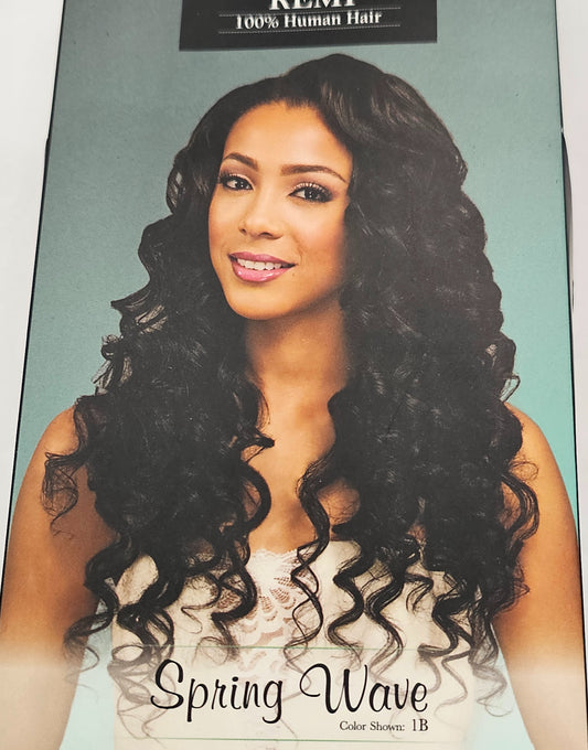 Human hair indi brazilian remi spring wave; curly sew-in weft. image 0