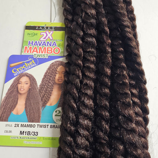 2 in 1 value pack Havana Mambo twist braid - 24 inch - crochet interlocking - mixed colors