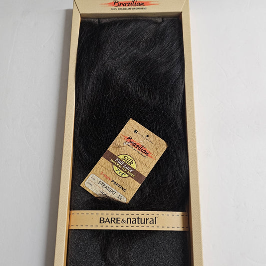 Brazilian silk full lace natural top piece 7 inch x 4 inch - natural straight - 3-way parting