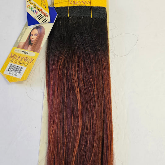 Human hair weave yaky straight for sew-in, wefts - Milky way -ombre colors