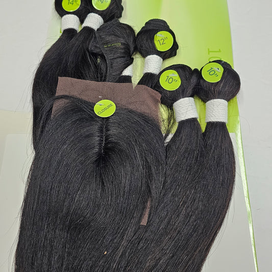 Unprocessed virgin remy hair 7pcs straight sew-in wefts; Brazilian multipack. image 0