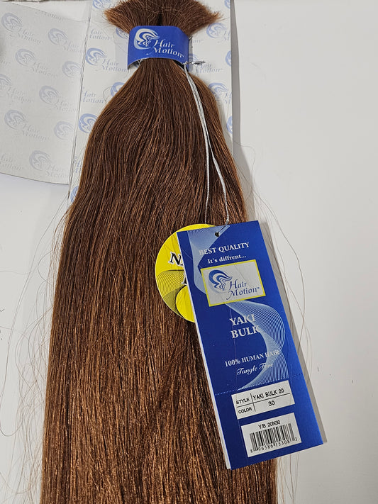 Tangle-free human hair Yaki bulk for braiding; straight; 100% human hair image 0