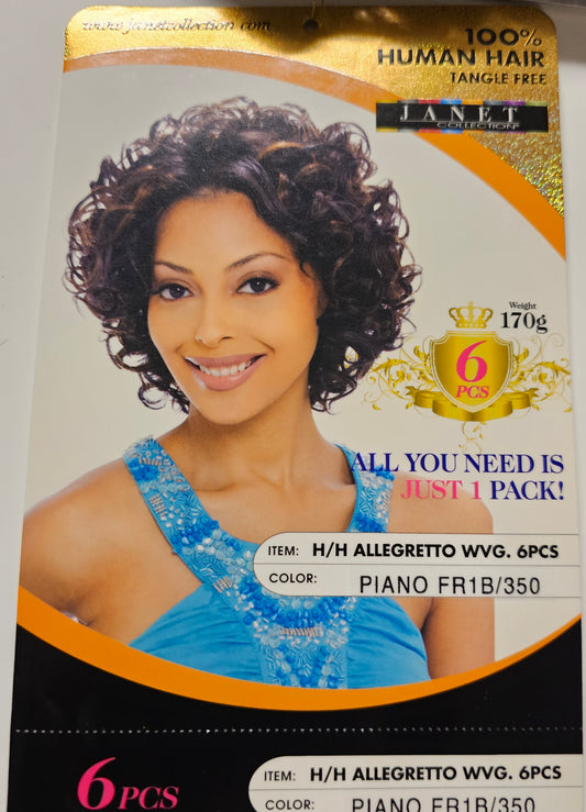 Human hair tangle-free weave; Allegretto; sew-in; curly; 6pcs image 0