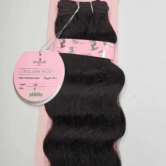Human hair weave tangle-free Italian body wave; curly sew-in weft. image 0