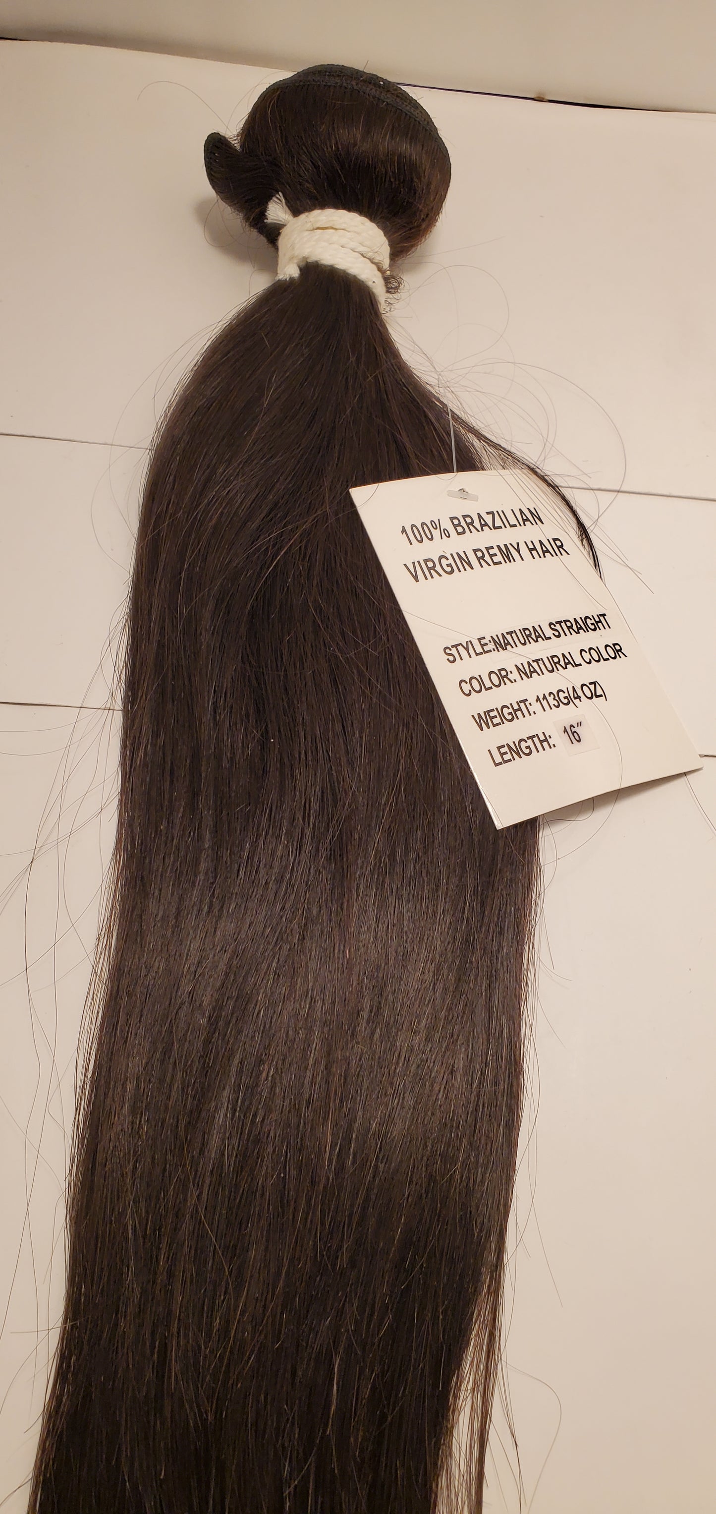 Brazilian virgin remy hair weave natural straight; sew-in weft; 9A grade image 2
