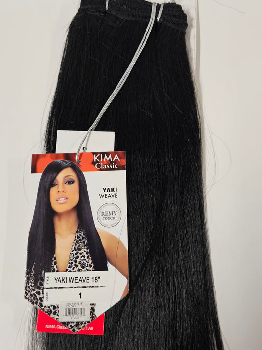 Remy touch human hair yaki weave for sew-in; straight image 1