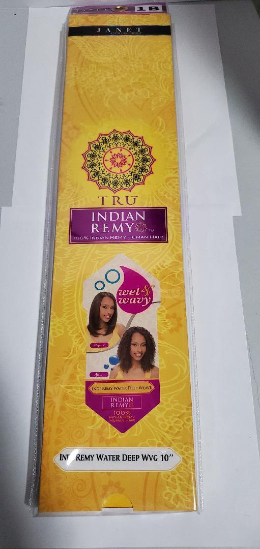 100% Indian remy human hair water deep weave; wet and wavy; curly; weft; sew-in image 1