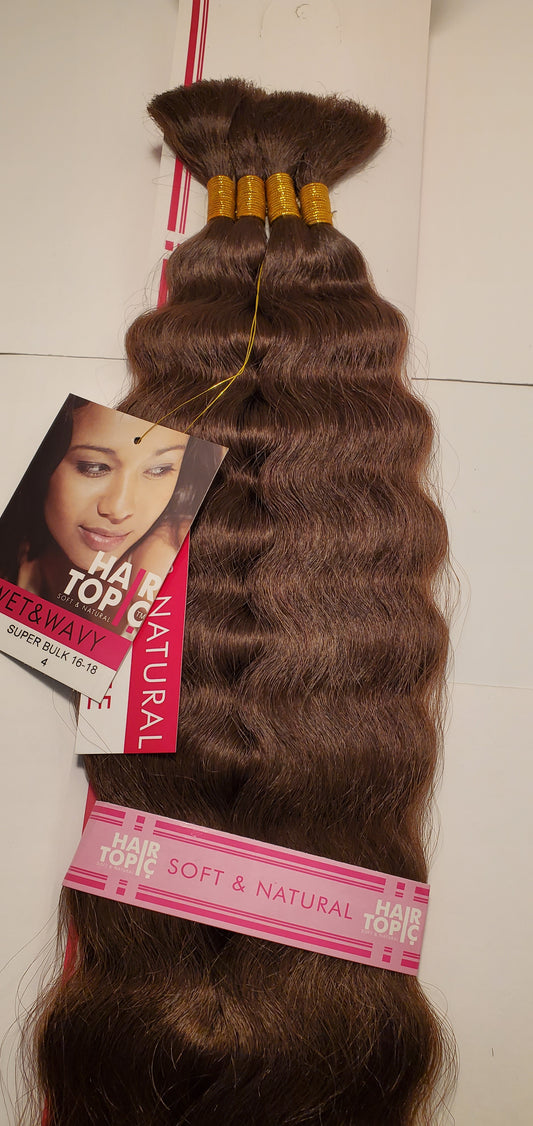 Human hair blended super bulk wet and wavy; tangle-free; braiding hair; soft and image 1