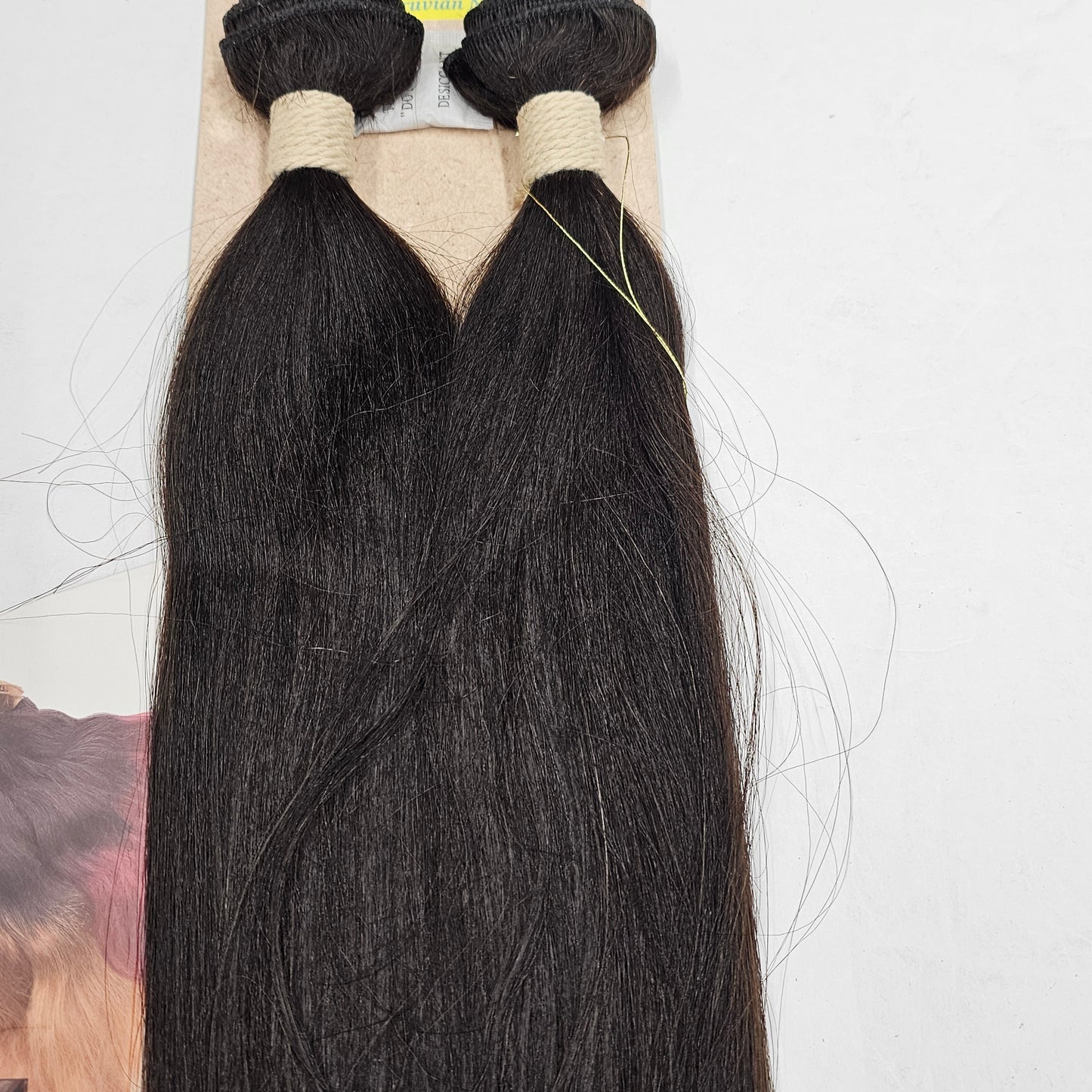 Virgin remy human hair weave; steam permed; straight; weft; sew-in image 4