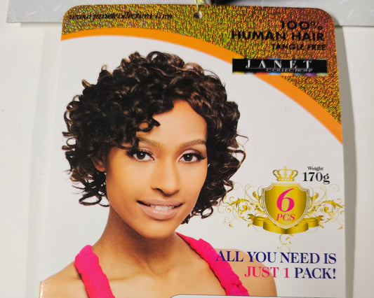Human hair tangle-free weave; deep romance; sew-in; curly; 6pcs. image 0
