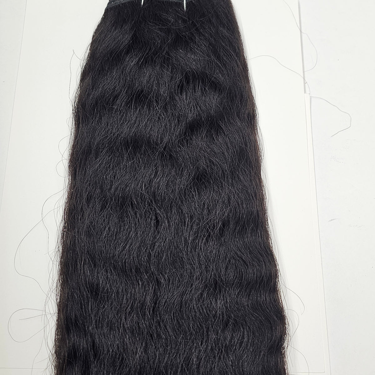Human hair velvet remi french wave weave; wavy sew-in weft. image 5