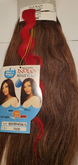Human hair indian remy natural wet and wavyweave; 2 styles in 1 straight, wavy image 0