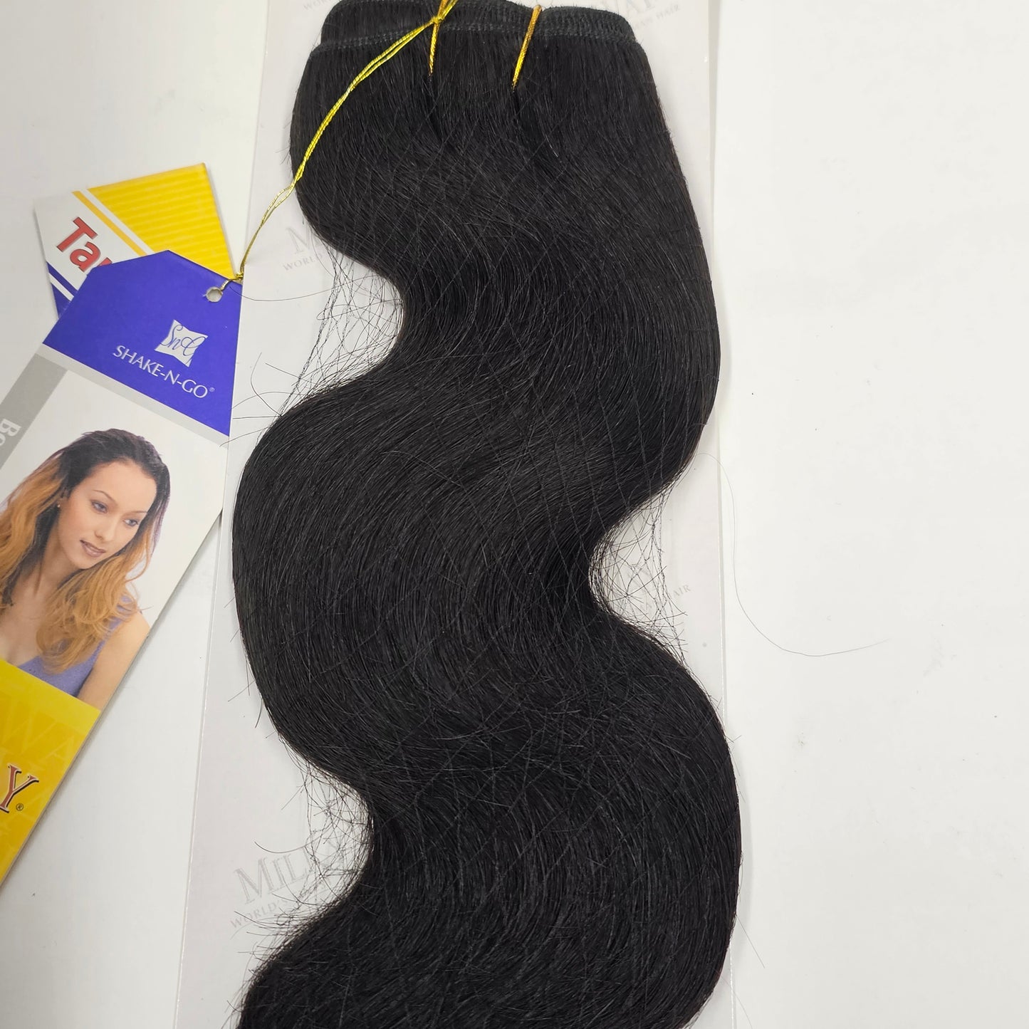 Human hair weave tangle-free body wave Milky way; curly sew-in weft. image 5