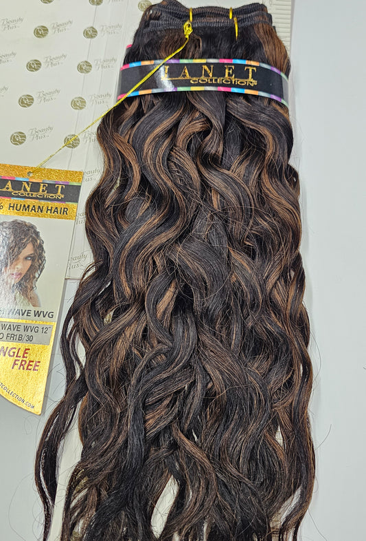 Curly human hair weave tangle-free for sew-in; Spanish wave;wefts. image 0