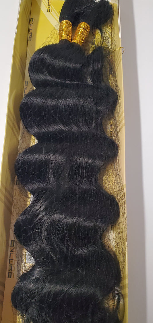 Human hair blended pro-mix Ripple deep bulk; curly hair for braiding. image 1