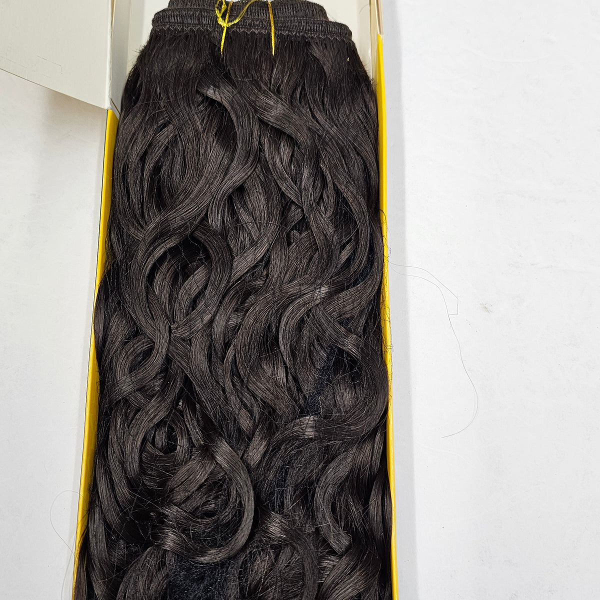 Human hair tangle-free spanish perm wave weave; curly sew-in weft. image 3