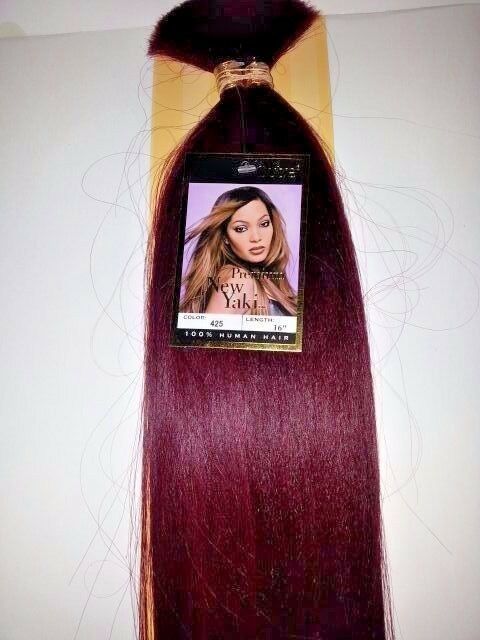Human hair tangle-free premium new yaki bulk straight for braiding; 16inch image 2