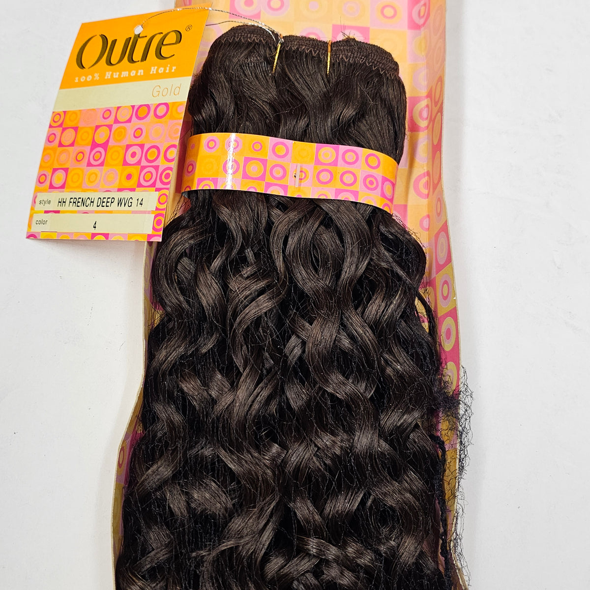 Human hair french deep wave weave; curly sew-in weft. image 3