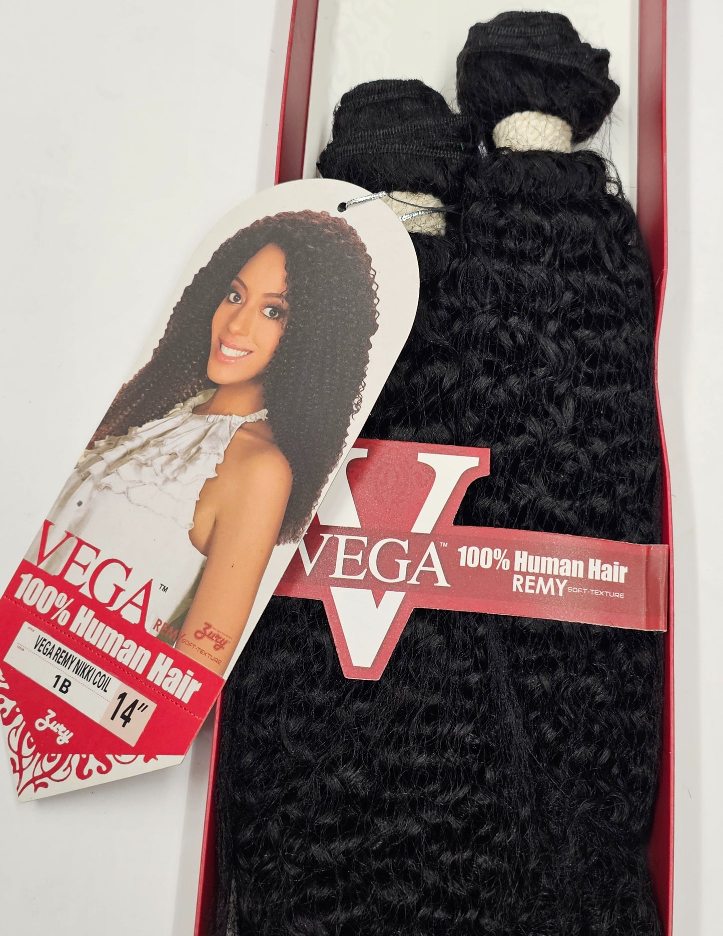 Curly human hair weave for sew-in; Vega remy Nikki coil; wefts. image 4