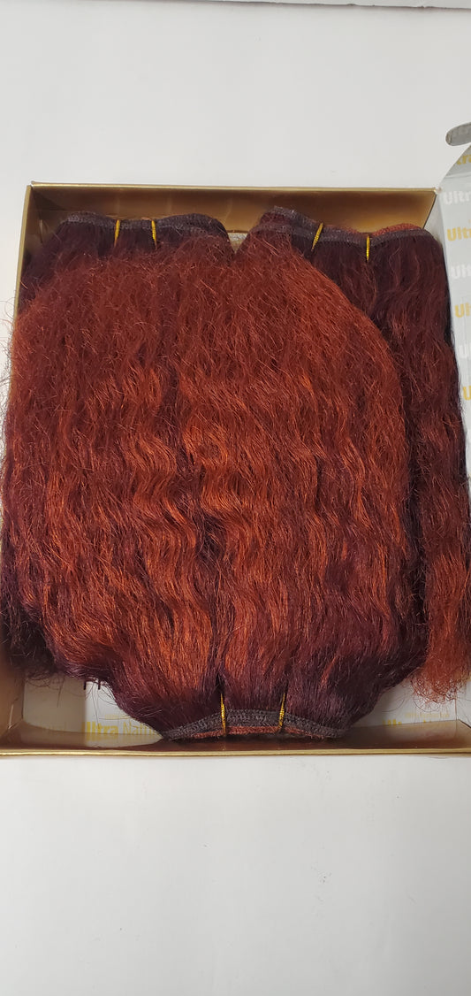 human hair tangle-free ultra natural weave wavy 3pcs 8 inch sew-in weft. image 0