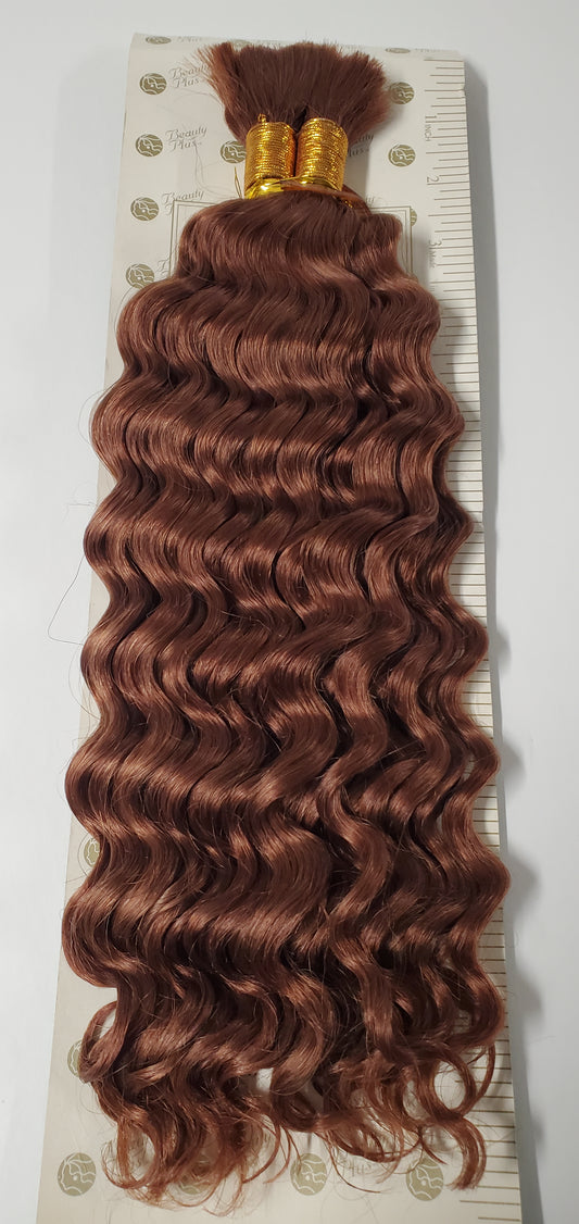 Human hair new deep bulk tangle-free for braiding; curly wet and wavy bulk hair. image 1