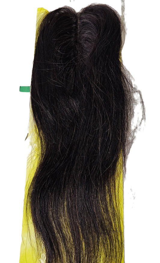10 inch non-processed human hair lace parting piece. image 1