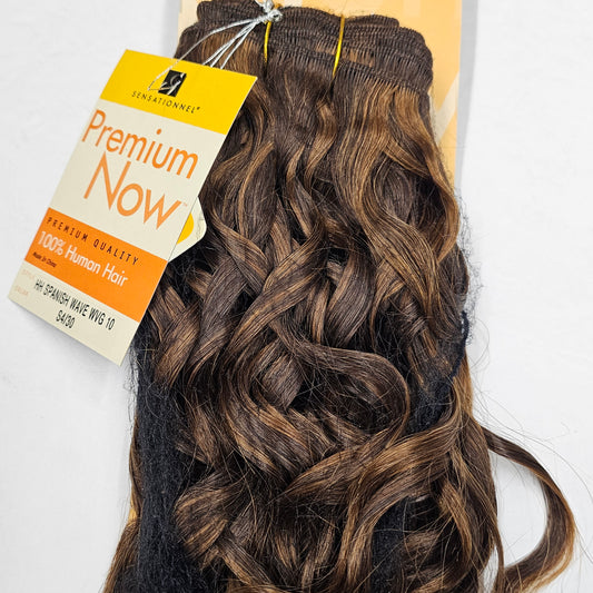 Human hair tangle-free spanish wave weave; curly sew-in weft. image 0