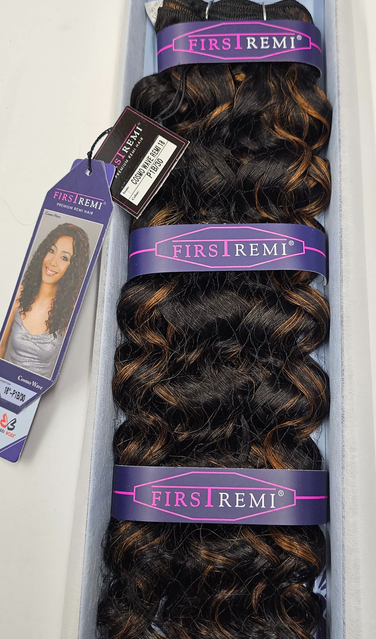 Curly premium remi hair weave; cosmo wave for  sew-in; wefts. image 6