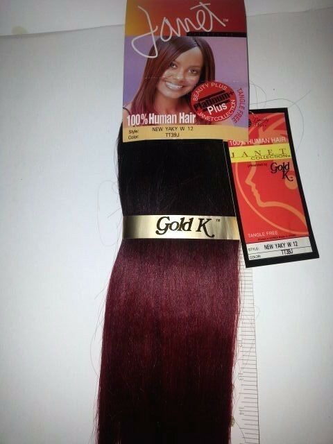 100% human hair new yaky weave tangle-free; straight; weft; sew-in; Gold K; 12" image 0