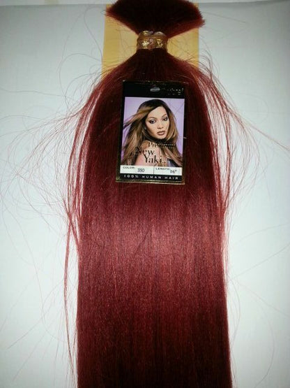 Human hair tangle-free premium new yaki bulk straight for braiding; 16inch image 1