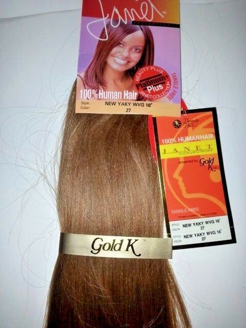 100% human hair tangle free new yaky weave; straight; weft; sew-in; color 27 image 0