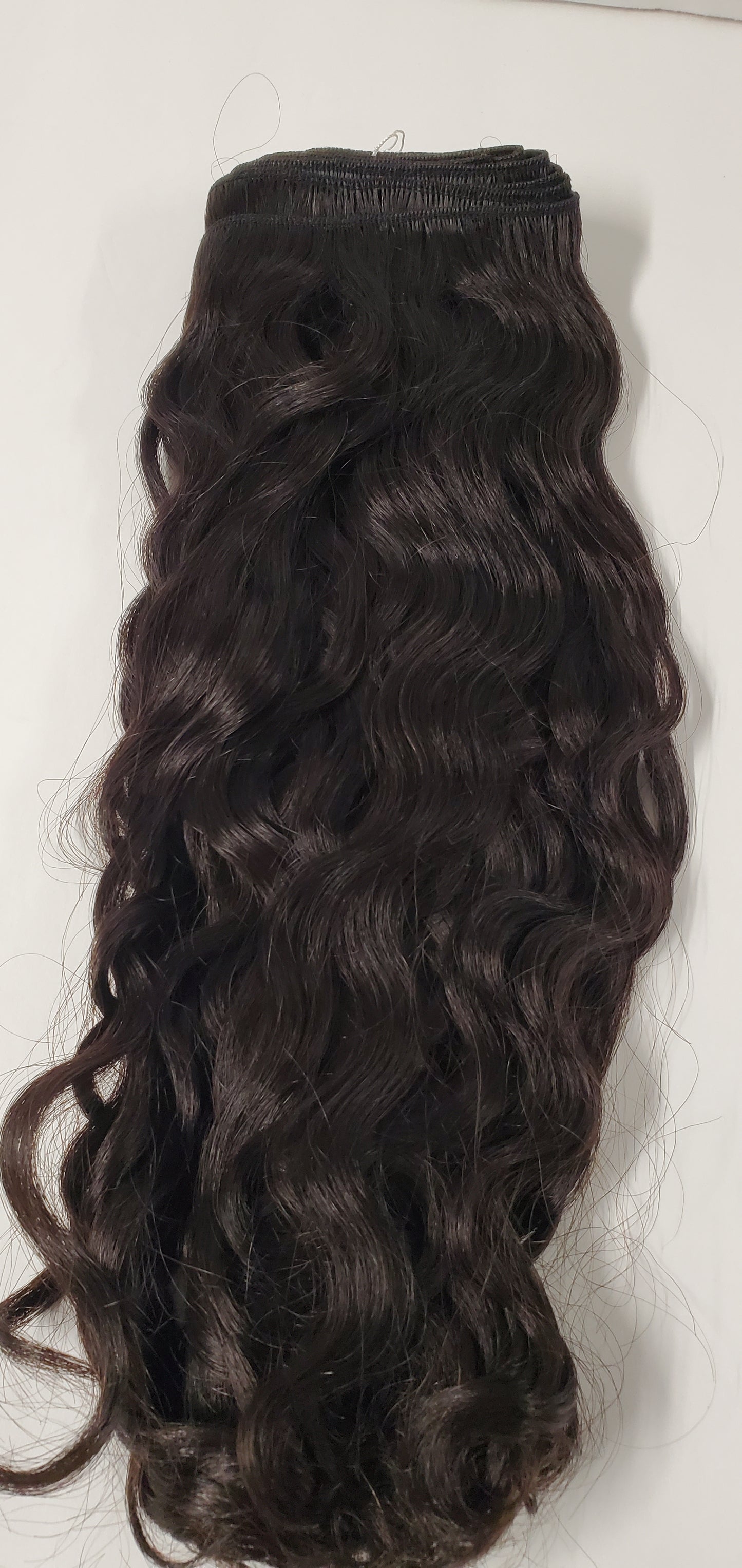 Human hair Spanish wave curly weave; platinum neutralized sew-in weft. image 2