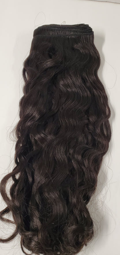 Human hair Spanish wave curly weave; platinum neutralized sew-in weft. image 2