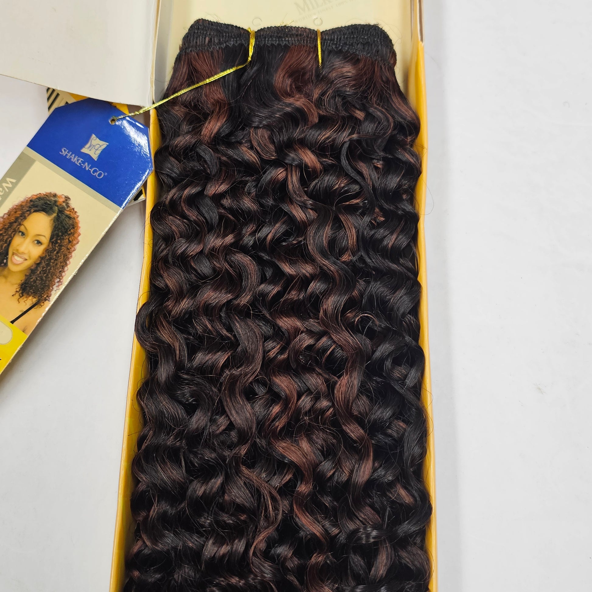 Human hair water wave tangle-free; curly sew-in weft. image 1
