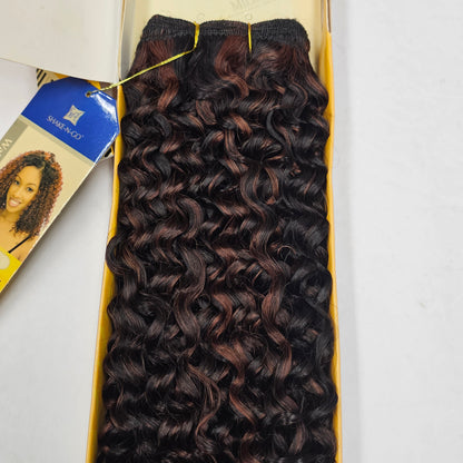Human hair water wave tangle-free; curly sew-in weft. image 1