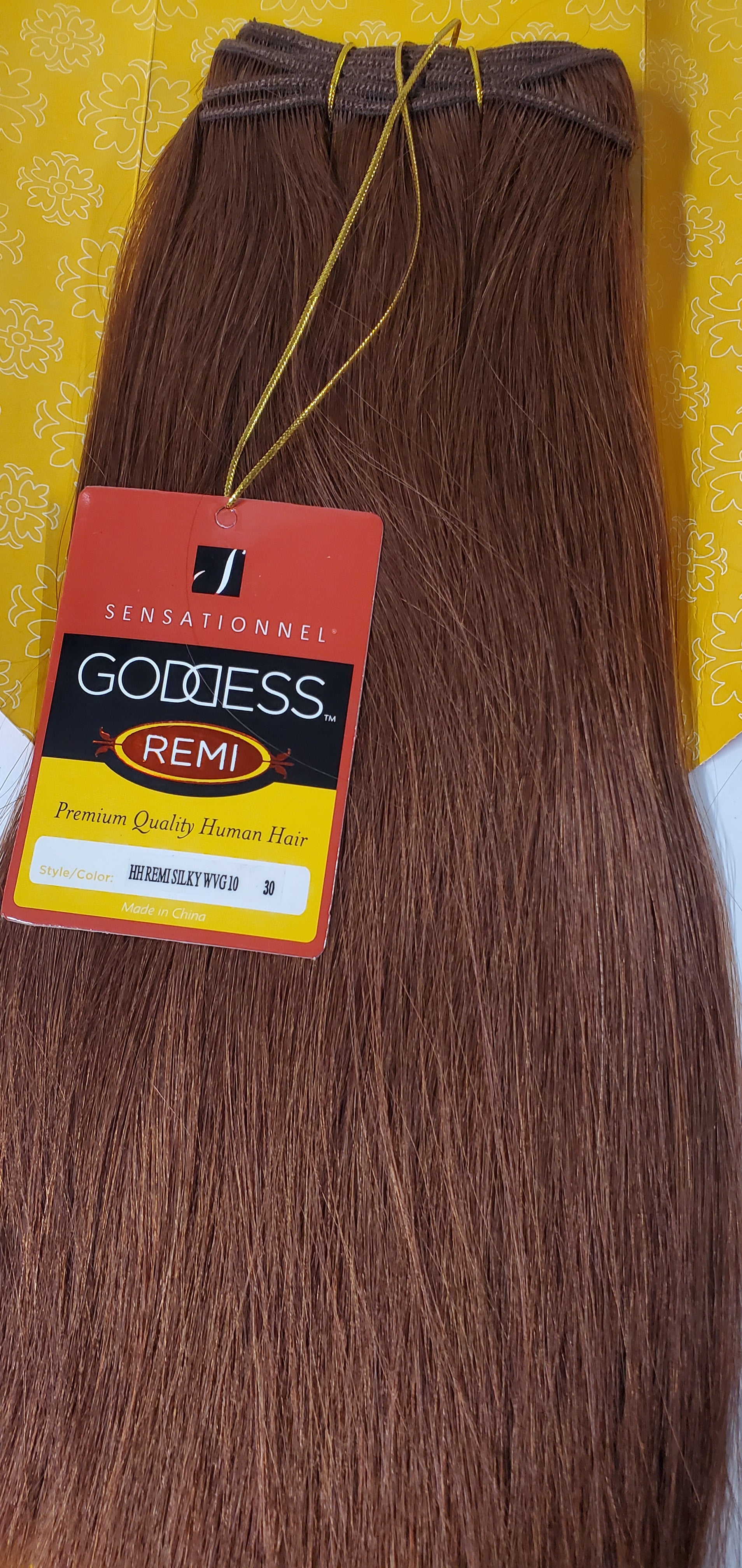 Human hair remi silky weave; straight sew-in weft; Goddess image 2