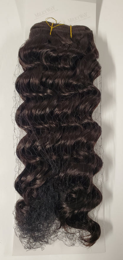 Human hair deep wave weave tangle-free; curly sew-in weft. image 5