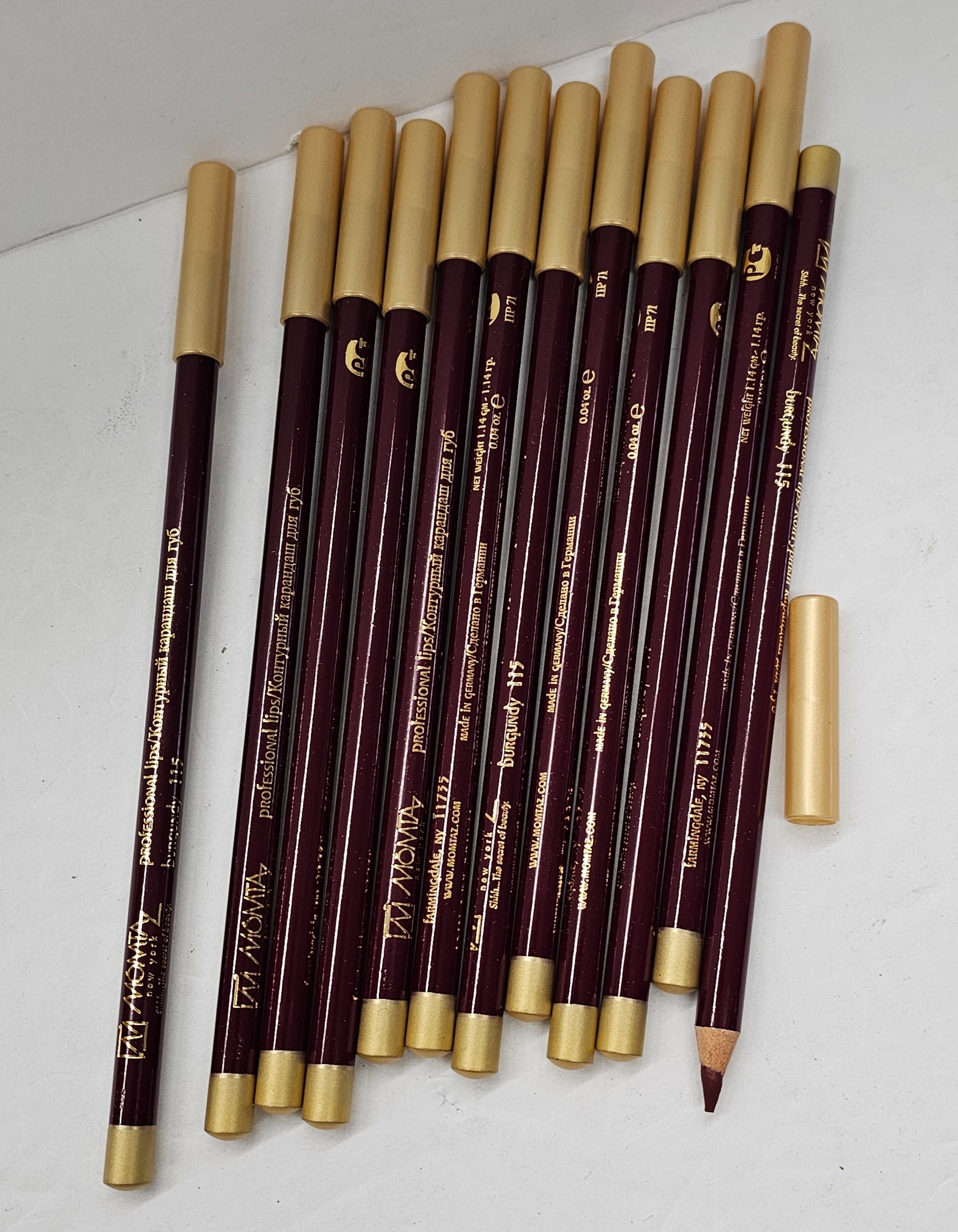 Set of 12 professional lipliner pencils; burgundy; 0.04oz image 0