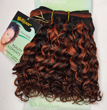 Curly human hair tangle-free Jerry curl weave; wefts; sew-in image 3
