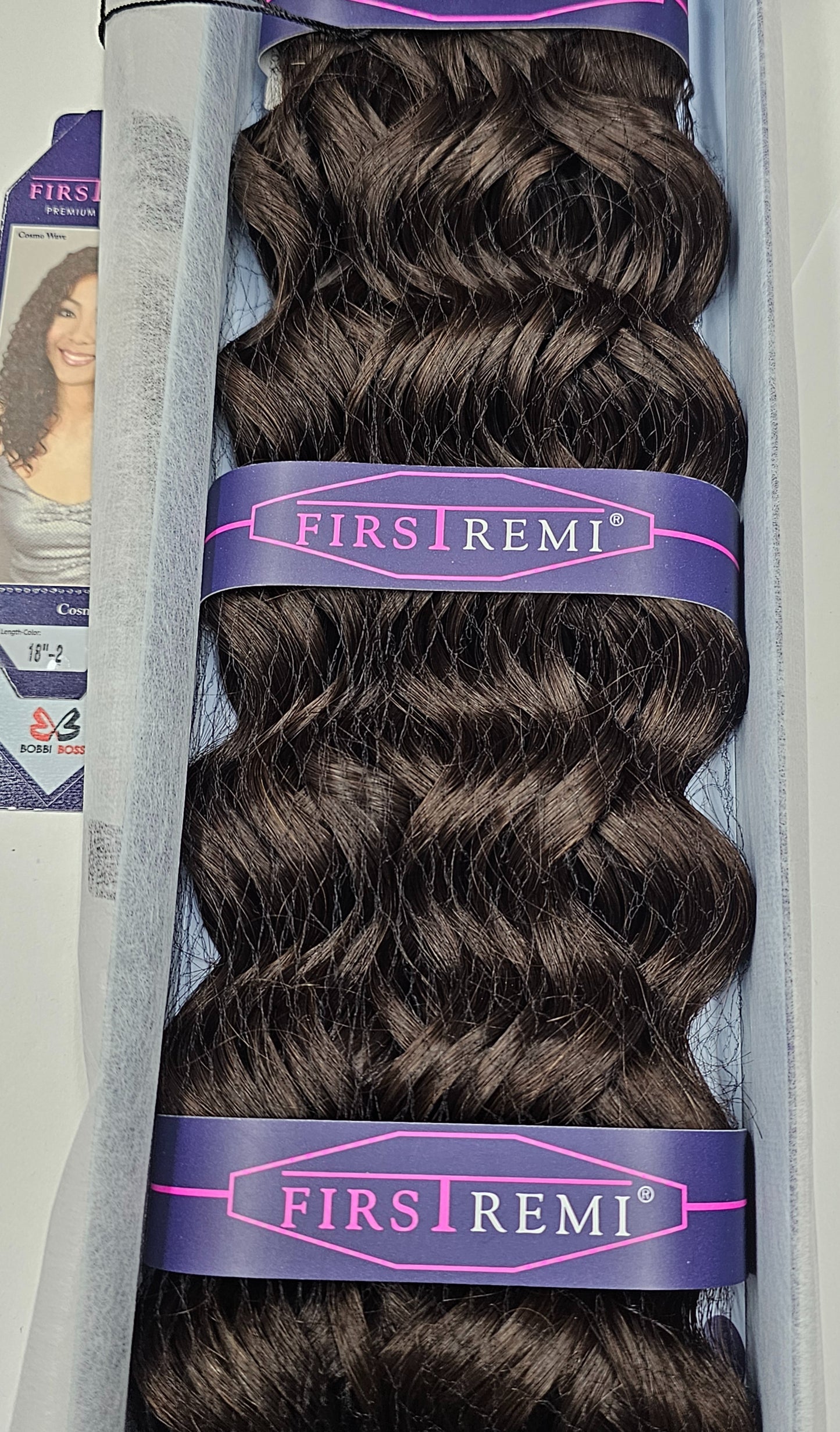 Curly premium remi hair weave; cosmo wave for  sew-in; wefts. image 3
