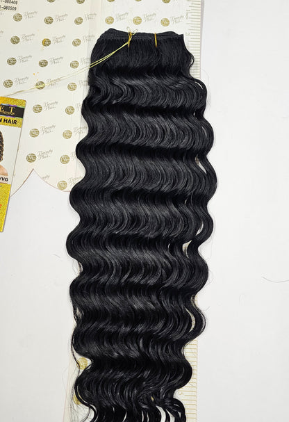 Curly human hair tangle-free weave for sew-in; European curl; wefts. image 1