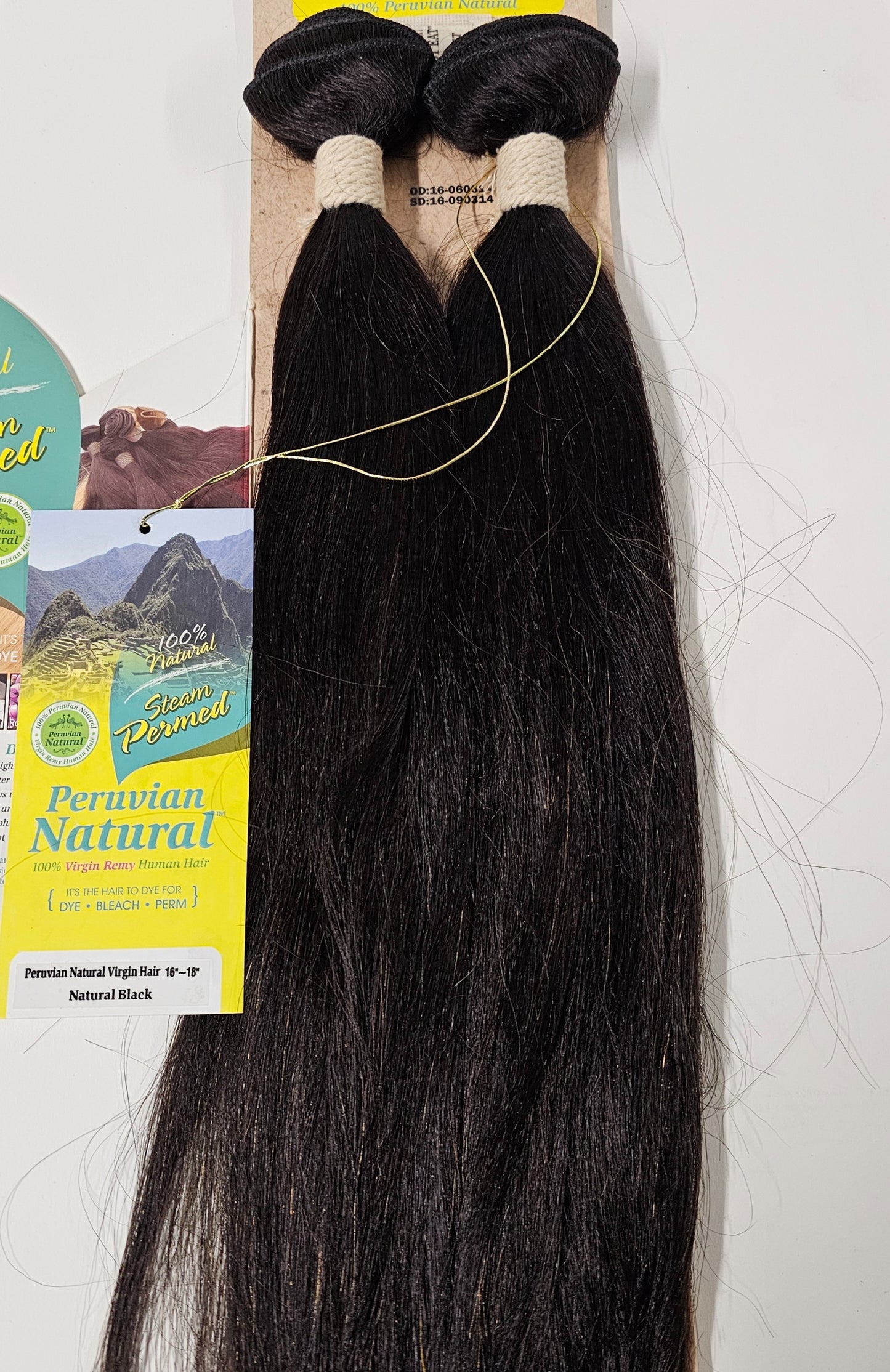 Peruvian natural virgin remy human hair weave for sew-in; straight; bundle weft image 0