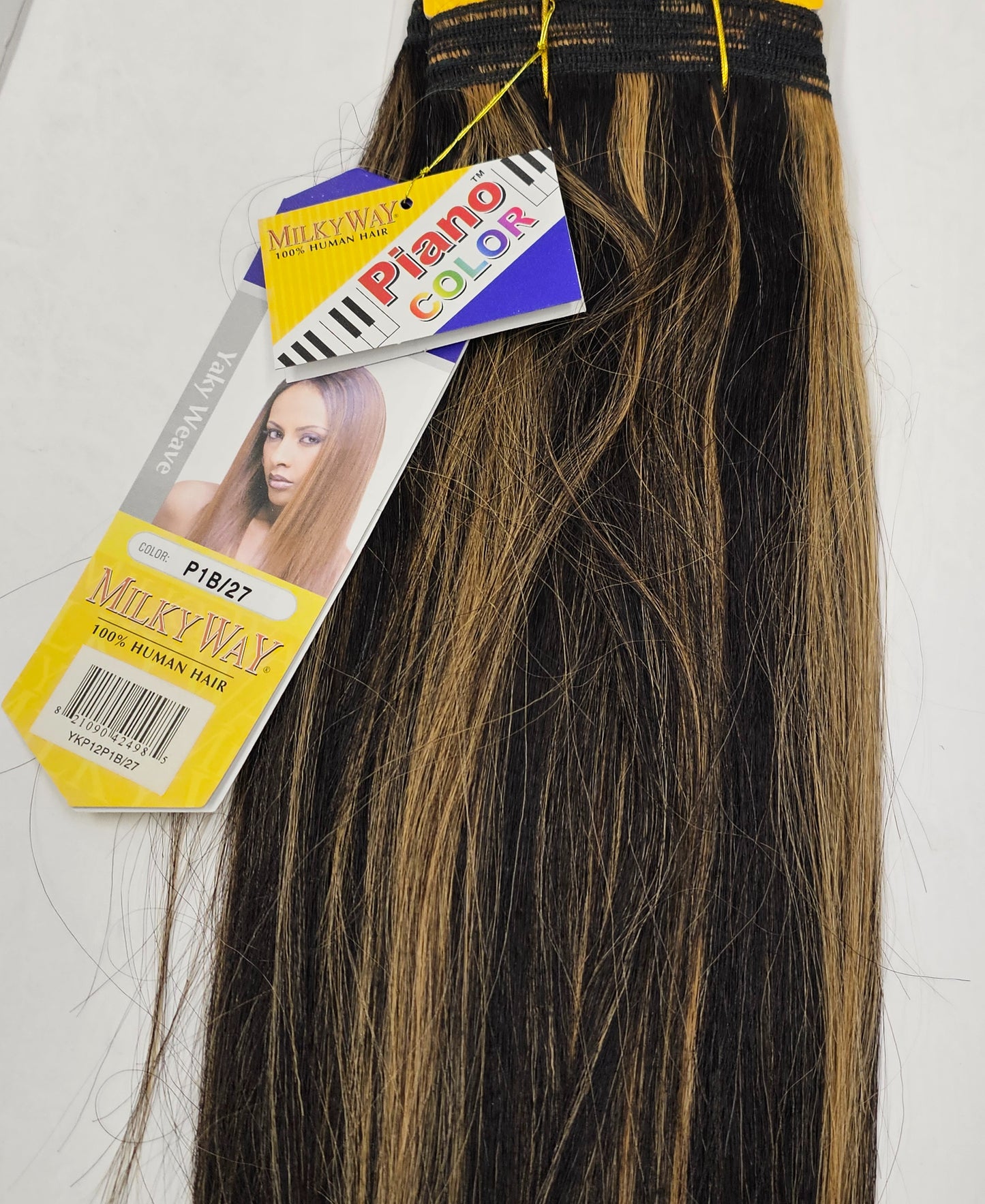 Human hair weave yaky straight for sew-in, wefts, mixed colors image 3
