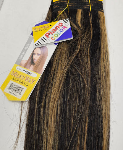 Human hair weave yaky straight for sew-in, wefts, mixed colors image 3