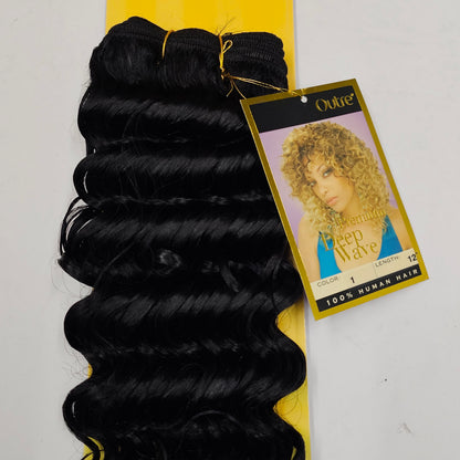 Human hair premium deep wave weave tangle-free; curly sew-in weft. image 3