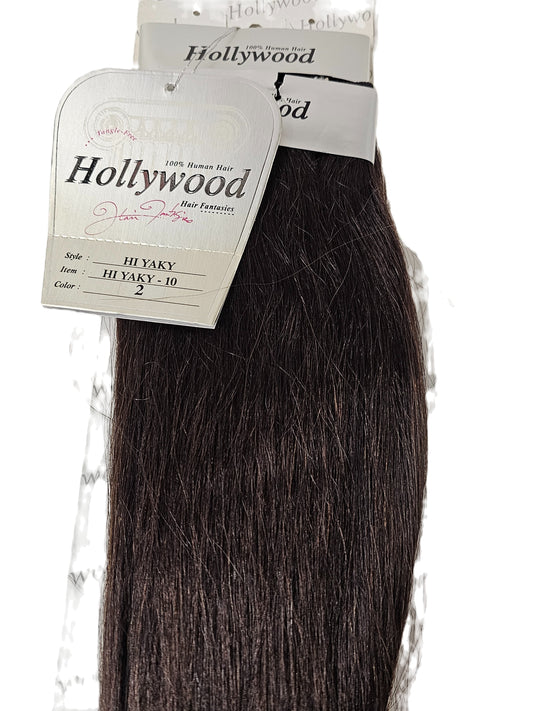 Tangle-free human hair weave perm Hi yaky for sew-in; straight image 0