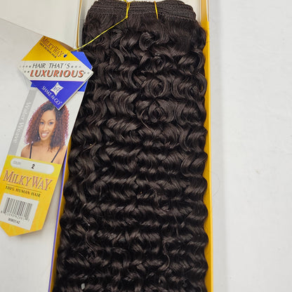 Human hair water wave tangle-free; curly sew-in weft. image 4