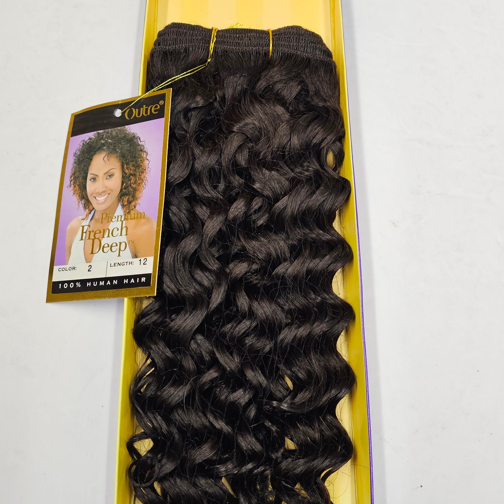 Human hair tangle-free premium french deep wave weave; curly sew-in weft image 6
